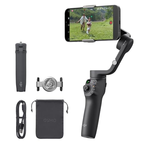 DJI Osmo Mobile 6 - Estabilizador de teléfono inteligente de 3 ejes, barra de extensión, seguimiento de objetos, portátil y plegable, para Android/iPhone, ideal para vlogging y videos, gris pizarra