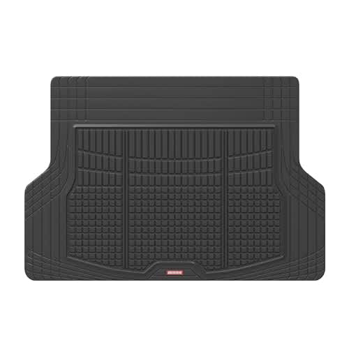 Motor Trend Premium FlexTough All-Protection Cargo Mat Liner – w/Traction Grips & Fresh Design, Heavy Duty Trimmable Trunk Liner for Car Truck SUV, Black (OF-985-BK)