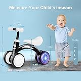 Juguetes de bicicleta de equilibrio para bebés de 1 año, bicicleta de equilibrio para niños de 10 a 36 meses, sin pedales, 4 ruedas de silencio y asiento suave para montar en juguetes, regalos de