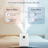 LEVOITHumidificadores para habitación de habitación grande de dormitorio, WiFi inteligente Control de Alexa, 6L Top Relleno fresco y fresco Niebla para toda la casa, aceite esencial, humedad personalizada, modo de suspensión, temporizador, ultra silencioso, blanco