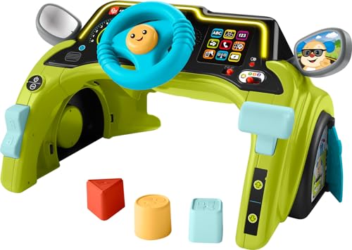 Fisher-Price Juguete de aprendizaje para bebés y niños pequeños, centro de actividades para conductores de Sit & Steer Driver con escenarios inteligentes para mayores de 6 meses