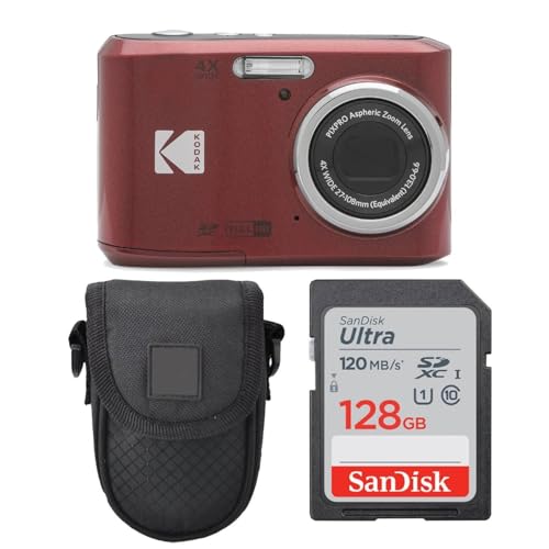 Kodak PIXPRO FZ45 Digital Camera + Point & Shoot Camera Case + Sandisk 128GB SDXC Memory Card…