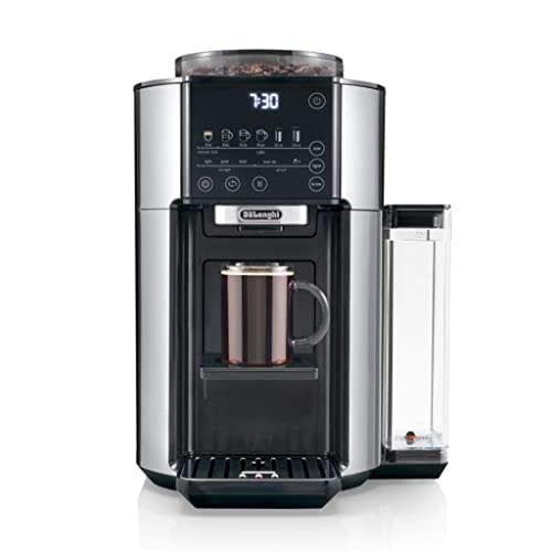 De'Longhi TrueBrew Drip Coffee Maker, Built in Grinder, Single Serve, 8 oz to 24 oz, Hot or Iced Coffee, Stainless, CAM51025MB