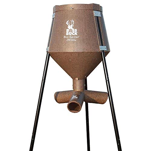 Boss Buck Hunting Game Gravity Feeder for Wildlife Attraction, 200 Pound Capacity, Brown