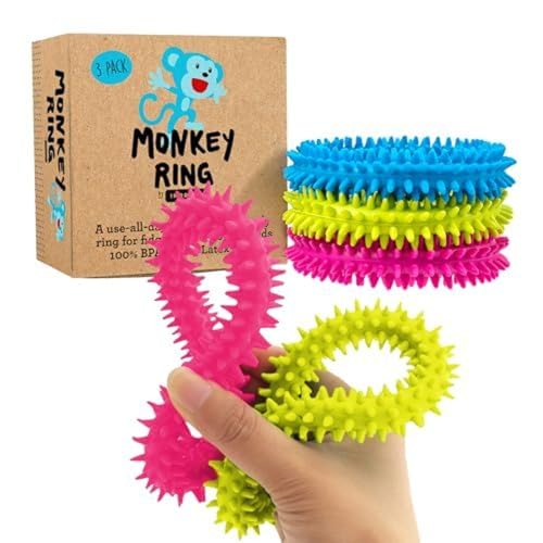 Impresa 3-Pack Spiky Sensory Rings from The Original Monkey Noodle, Fidget Bracelet for Kids with Unique Needs, Fosters Creativity, Focus and Fun-Great for Classrooms, Home & Playtime Age 3+