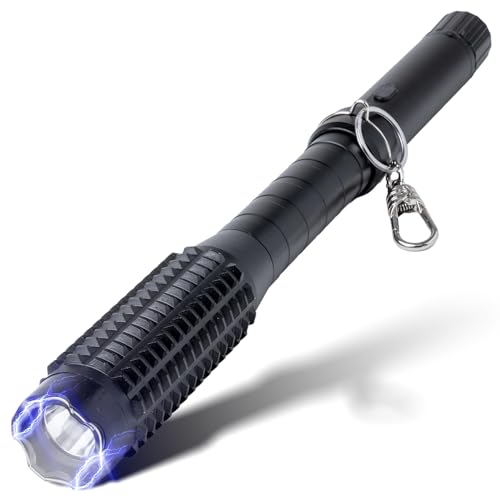 PAIN SAFARI XL Tactical Flashlight Stun Gun | Ultra-Bright LED Torch with 10,000V Stun | 3-in-1 Personal Defense Tool | Built-in Safety | Aircraft-Grade Aluminum Club Head | Rechargeable Flashlights