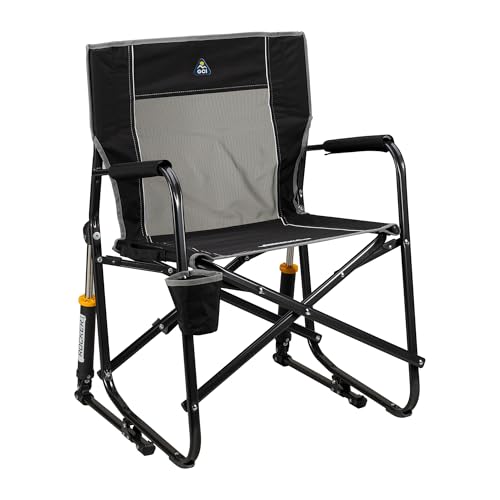 GCI Outdoor - Mecedora Freestyle Rocker, silla mecedora portátil y silla de campamento al aire libre, color negro