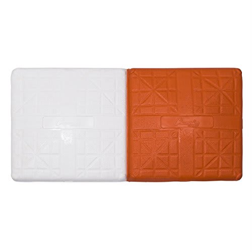 Champion Sports Hollywood Style Impact Doble Primera Base – Construcción sólida moldeada de una pieza – Primera base doble de goma – Anclajes de tierra no incluidos, naranja