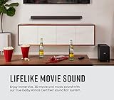 Polk Audio - Signa S4 - Barra de sonido ultrafina para televisores con subwoofer inalámbrico, sonido envolvente Dolby Atmos 3D, compatible con televisores 8K, 4K y HD; con eARC, Bluetooth y tecnologías exclusivas de ajuste de voz y graves