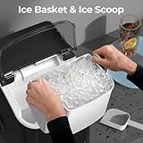 Nugget Ice Makers - Encimera con hielo de pellets masticable suave, fabricación de hielo de 7 minutos, 35.5 libras/24 horas, máquina para hacer hielo de guijarros con autolimpiante/cesta de