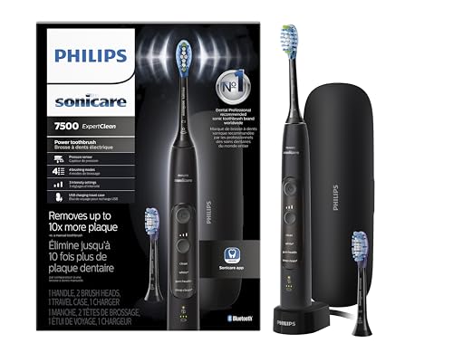 Philips Sonicare ExpertClean 7500 Black, Rechargeable Electric Power Toothbrush, HX9690/05