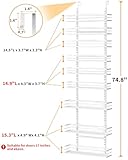Moforoco Organizador de despensa blanco de 9 niveles sobre la puerta, organización y almacenamiento de despensa, estantes colgantes de metal para especias para puerta, artículos esenciales para el