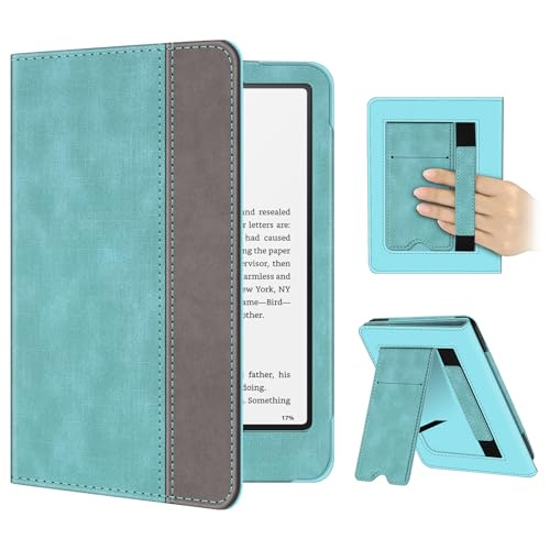 Fintie Case for 7"/6.8" Kindle Paperwhite(12th/11th Generation-2024/2021) and Kindle Colorsoft Signature Edition -Slim Foldable Stand Cover Auto Wake/Sleep for Kindle Paperwhite 2024, Turquoise