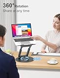 tounee Soporte telescópico para computadora portátil para escritorio con base giratoria de 360°, sentado a pie, altura ajustable, soporte elevador portátil para una buena postura, compatible con