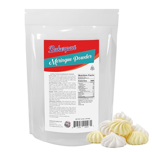 Bakerpan Meringue Powder for Royal Icing - 16 Ounce - Meringue Powder for Baking, Frosting, Icing, Pies, Cake Decorations (Made in USA)