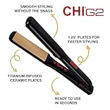 Plancha para cabello, Chi G2 de cerámica y titanio, 1.25 pulgadas, 1.4 libras