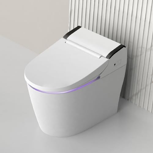 VOVO STYLEMENT TCB-8100N Smart Bidet Toilet for bathrooms, Elongated One Piece Toilet with Soft Close Lid, Auto Dual Flush, Heated Seat, Made in Korea