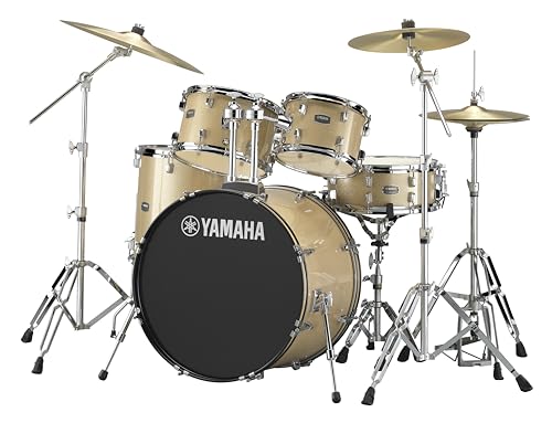 Yamaha Rydeen 5-Piece Drum Set With 22" Bass Drum, Floor Tom, 2 Toms With Ball Clamp And Wood Snare Drum, Champagne Glitter