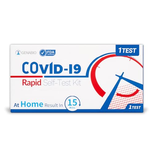 Genabio COVID-19 Rapid Self-Test Kit 15 Minute Results, Non-Invasive Short Nasal Swab, Easy to Use, Reimbursable by Most Payers (1 Pack)