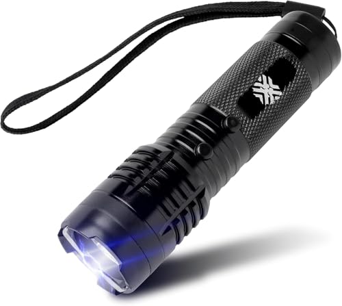 Pain Safari - Shockwave Mini Tactical Flashlight for Self-Defense | Ultra-Compact Design | 9,000 Volts to Deter Attackers | Blinding Flashlight | No License Required | Aircraft-Grade Durability