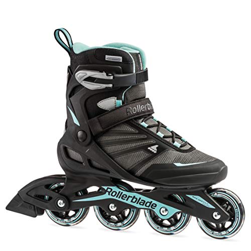 Rollerblade Zetrablade Women's Adult Fitness Inline Skate, Black and Light Blue, Performance Inline Skates