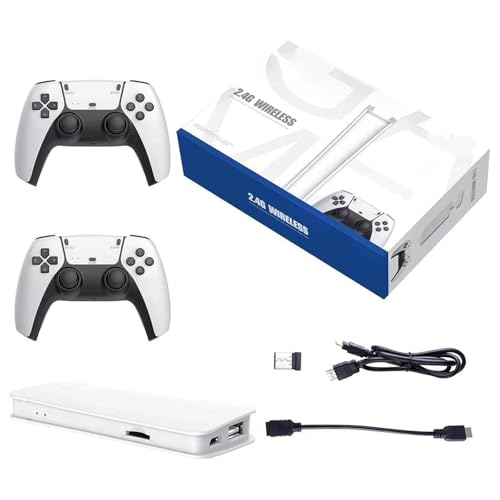 Retro Game Stick 4k Hdmi Output 2.4ghz Wireless Tv Retro Gaming Console Plug And Play Video Games With 20,000+ Games And 9 Built-In Emulators (White)