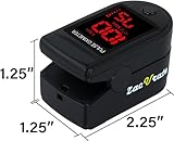 Zacurate Pro Series 500DL - Monitor de saturación de oxígeno en sangre con cubierta de silicona, baterías y cordón (negro real)