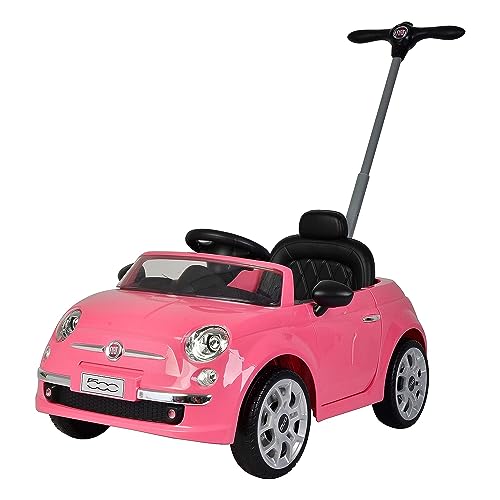 Best Ride On Cars Fiat 500 Push Car, Pink, Large