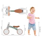 SEREED Bicicleta de equilibrio con 4 ruedas para bebés de 1 año, primera bicicleta para niños y niñas de 12 a 24 meses, regalos de primer cumpleaños, (color verde)