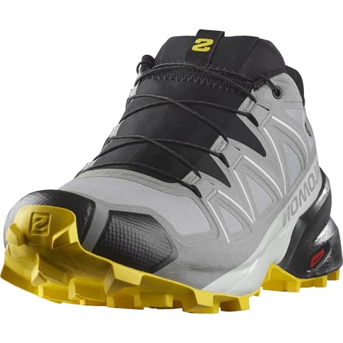 Salomon SPEEDCROSS GORE-TEX Tenis de correr para hombre, Piel de tiburón/negro/limón