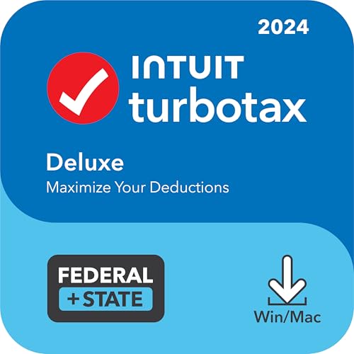 TurboTax Deluxe 2024 Tax Software, Federal & State Tax Return [PC/MAC Download]