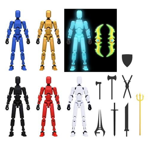 MerryXD Nova 13 - Juego de 6 figuras de acción T13 completadas, figura de acción de Titan 13, figura de acción de Lucky 13, figura de acción impresa en 3D con múltiples articulaciones, figura de