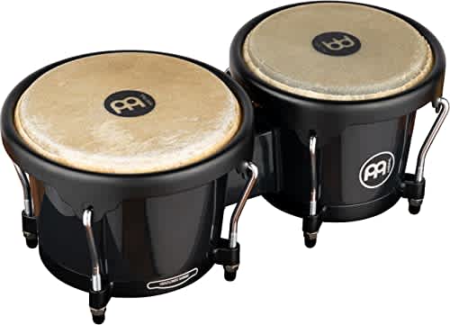 Meinl Percussion HB100SNT-M bongós de madera natural de 6 3/4 y 8 pulgadas, Negro