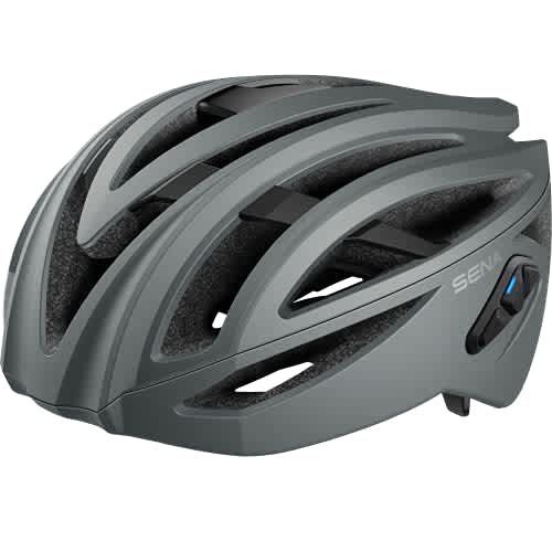 Sena R2 Road Cycling Smart Bluetooth Helmet (Matte Gray, Large)