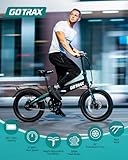 Gotrax Bicicleta eléctrica plegable R1 de 20 pulgadas con rango de 40 millas por batería de 48 V, potencia de 20 Mph por 350 W, pesa solo 45 libras, pantalla LCD y 5 niveles de asistencia de pedal,