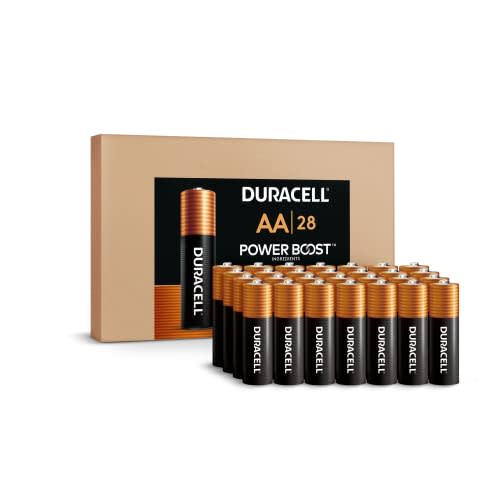 Duracell Coppertop - Paquete de 28 pilas AA dobles A con ingredientes de potenciación de energía, batería AA alcalina de larga duración para dispositivos domésticos (embalaje de comercio electrónico)