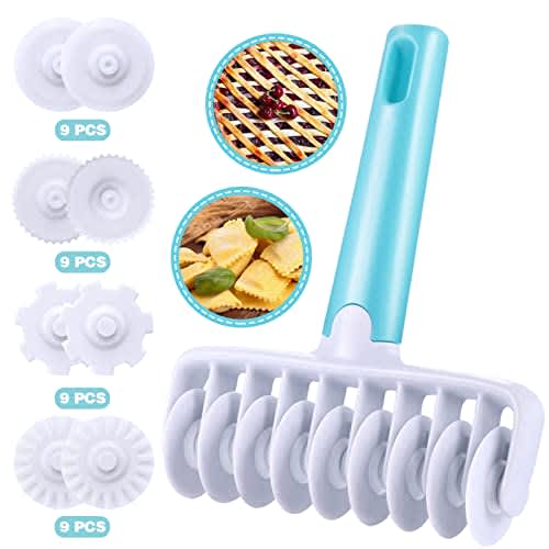 Cortador de celosía para masa de pastelería, rodillo de cinta de fondant con 4 engranajes diferentes, juego de estampado en relieve para el hogar, ahorro de tiempo, herramientas de pastelería para