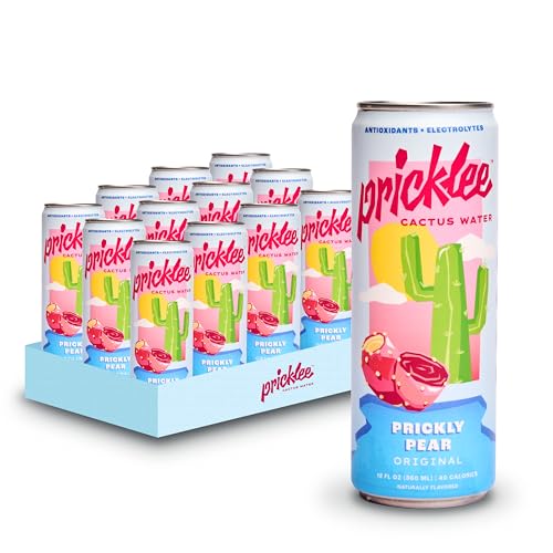 Pricklee Prickly Pear Cactus Water - Packed With Antioxidants, Electrolytes, Vitamin C - Natural Sports Drink for Immunity, & Recovery - Non-Sparkling, Low-Sugar, Low-Calorie, No Caffeine