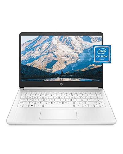 HP Computadora portátil 14, Intel Celeron N4020, 4 GB de RAM, 64 GB de almacenamiento, pantalla HD de microborde de 14 pulgadas, Windows 11 Home, delgada y portátil, gráficos 4K, un año de Microsoft