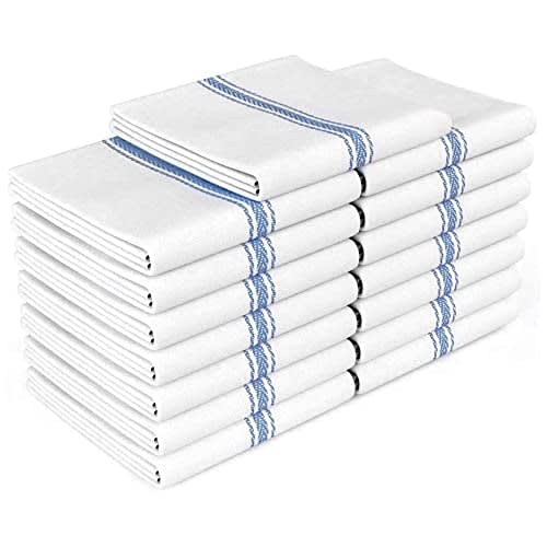 Zeppoli - Trapos clásicos de cocina, de 100% algodón, para cocina o limpieza, reusables, súper absorbentes, lavables a máquina, paquete a granel de 15 unidades, color azul, 14 x 25 pulgadas