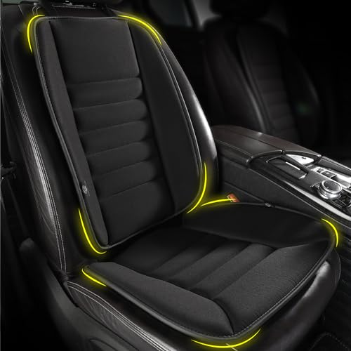 kingphenix Cojín de asiento de automóvil con almohada de apoyo para la espalda: diseño de espuma viscoelástica mejorada para aliviar el dolor, ideal para conductores y uso en la oficina, comodidad