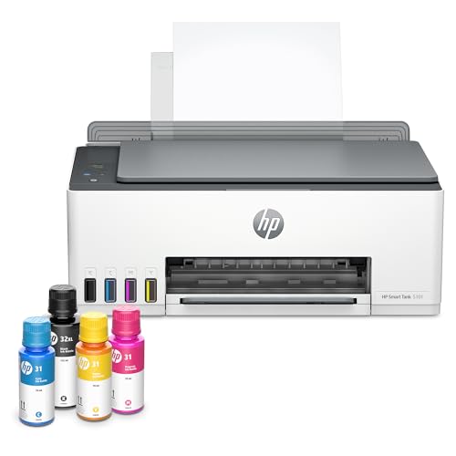 HP Smart Tank 5101 Impresora inalámbrica todo en uno con 2 años de tinta incluidos, impresión, escaneo, copia, mejor para el hogar, tanque de tinta recargable (1F3Y0A)