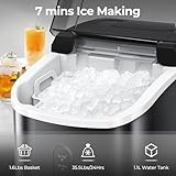 Nugget Ice Makers - Encimera con hielo de pellets masticable suave, fabricación de hielo de 7 minutos, 35.5 libras/24 horas, máquina para hacer hielo de guijarros con autolimpiante/cesta de