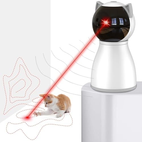 YVE LIFE Juguetes láser para gatos de interior, la 4ª generación de trayectoria aleatoria real activada por movimiento, recargable, juguete láser automático para gatos, gatitos/perros adultos de