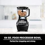 Ninja BL770 Mega Kitchen System, 1500W, 4 Functions for Smoothies, Processing, Dough, Drinks & More, with 72 Blender Pitcher, 64 Processor Bowl, (2) 16-oz. to-Go, Black, with 2 Nutri Cups + Lids