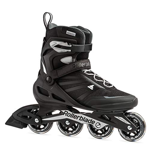 Rollerblade Zetrablade - Patines en línea para hombre, color negro y plateado, patines en línea de rendimiento