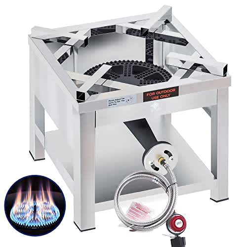 ARC Stainless Steel Single Burner Propane Stove, 200,000BTU High-Pressure Extra Large Heavy Duty Outdoor Propane Burner Cooker, Burners for Outdoor Cooking For Turkey Fry, Seafood Boil, Homebrewing