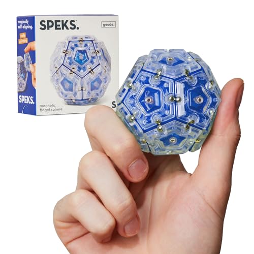 Speks Geode Sphere Magnetic Fidget Toy for Adults & Teens 14+ | Sensory Gadget for Stress Relief and Anxiety, Office Desk Toy Present, Christmas Gift, Holiday Stocking Stuffer | Cobalt, 12-Piece Set