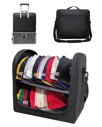 Bolsa grande para gorras de béisbol, bolsa organizadora apilable para sombreros, funda de viaje para sombreros, bolsa de almacenamiento para gorras, portador portátil para 24 gorras de pelota, color