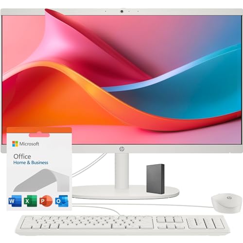 HP PC de escritorio todo en uno de 22" • La nueva versión y aspecto • Microsoft Office de 12 meses • 40 GB de RAM • 1 TB de almacenamiento (512 GB SSD y 512 GB externo) • Pantalla FHD • Procesador